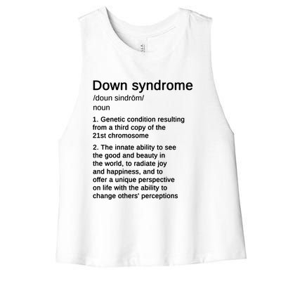 Down Syndrome Definition Awareness Month Women's Racerback Cropped Tank