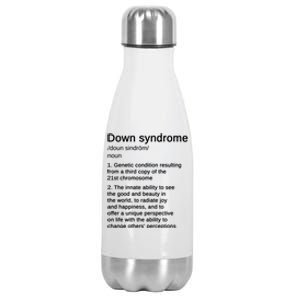 Down Syndrome Definition Awareness Month Stainless Steel Insulated Water Bottle