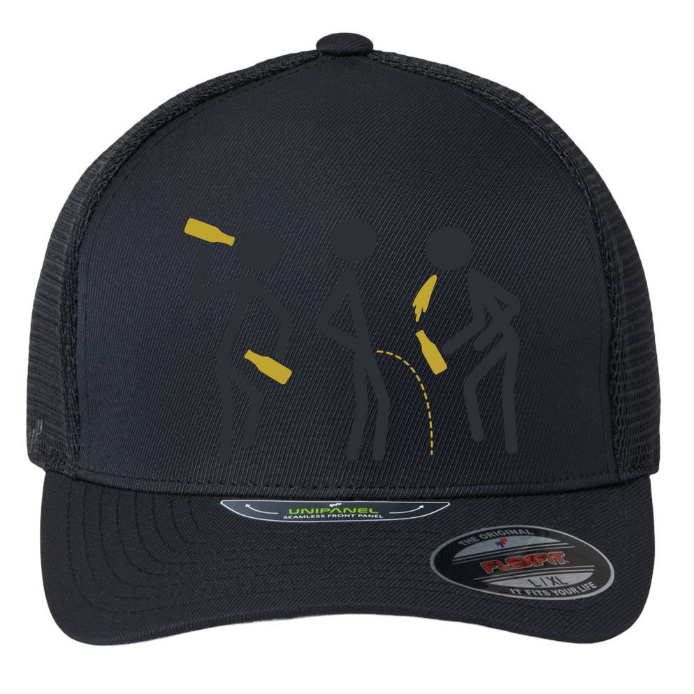 Drunk Stickfigers Flexfit Unipanel Trucker Cap