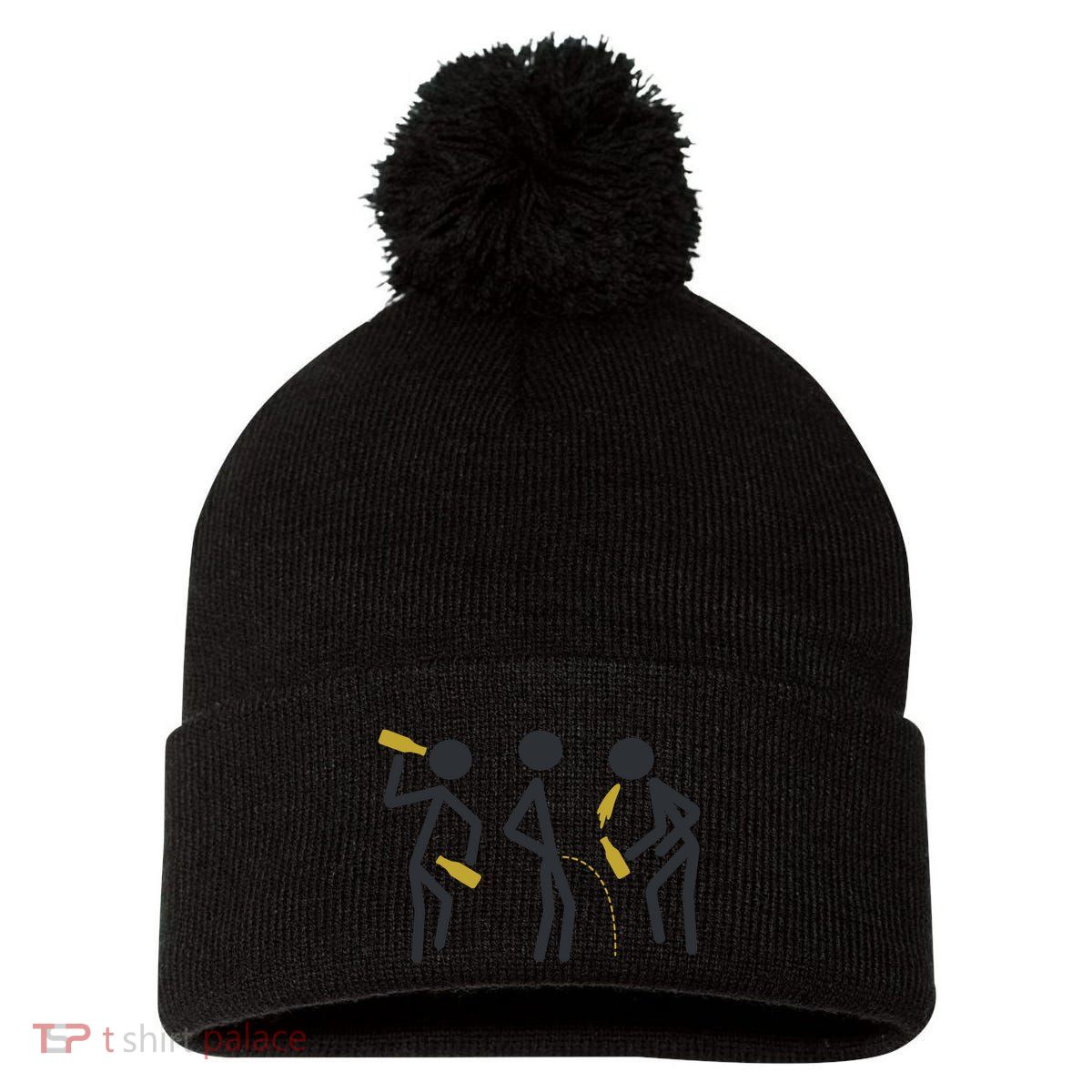 Drunk Stickfigers Pom Pom 12in Knit Beanie