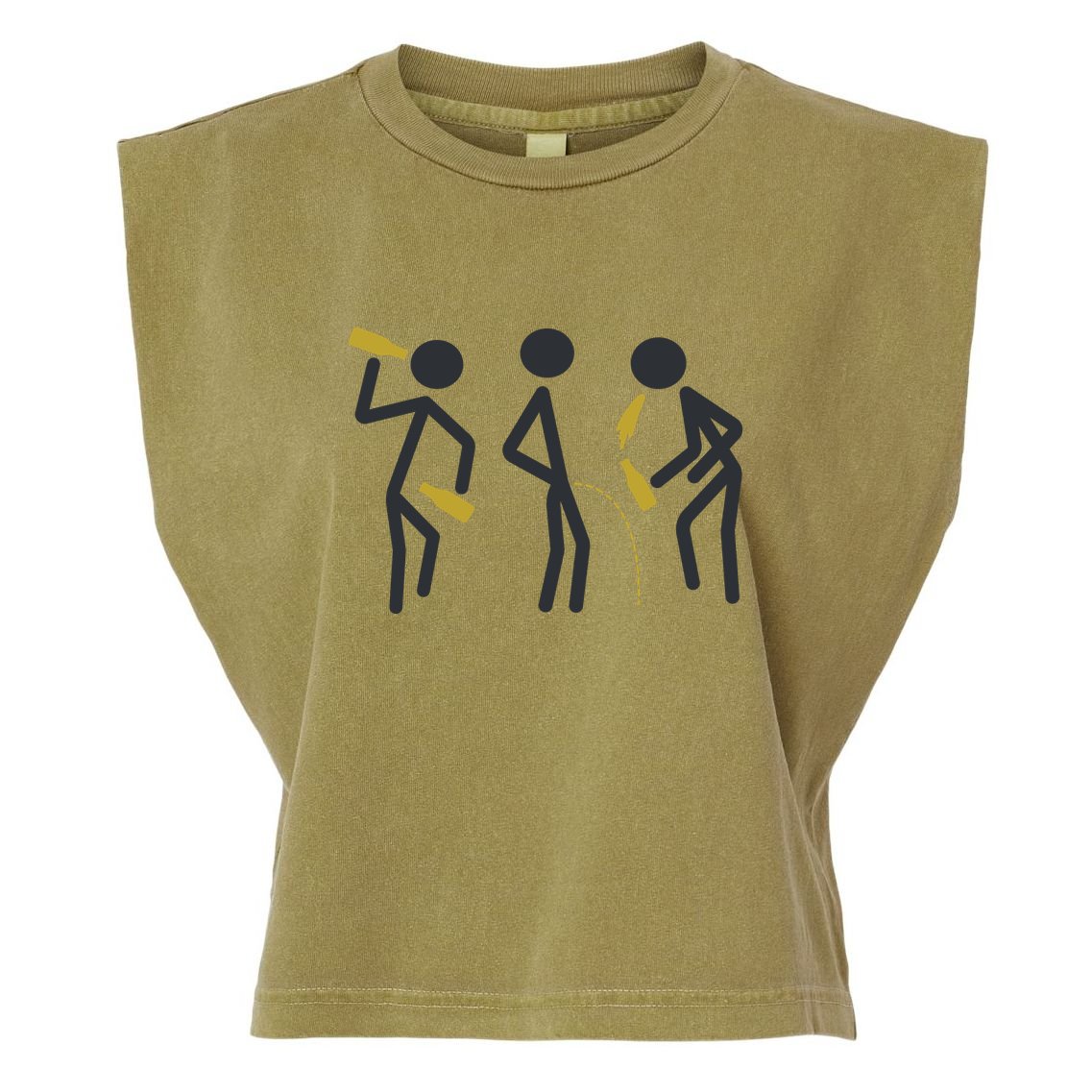 Drunk Stickfigers Garment-Dyed Women's Muscle Tee