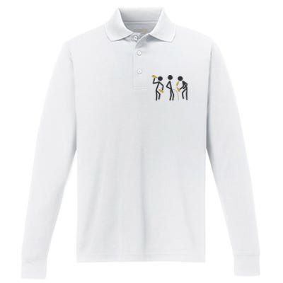 Drunk Stickfigers Performance Long Sleeve Polo