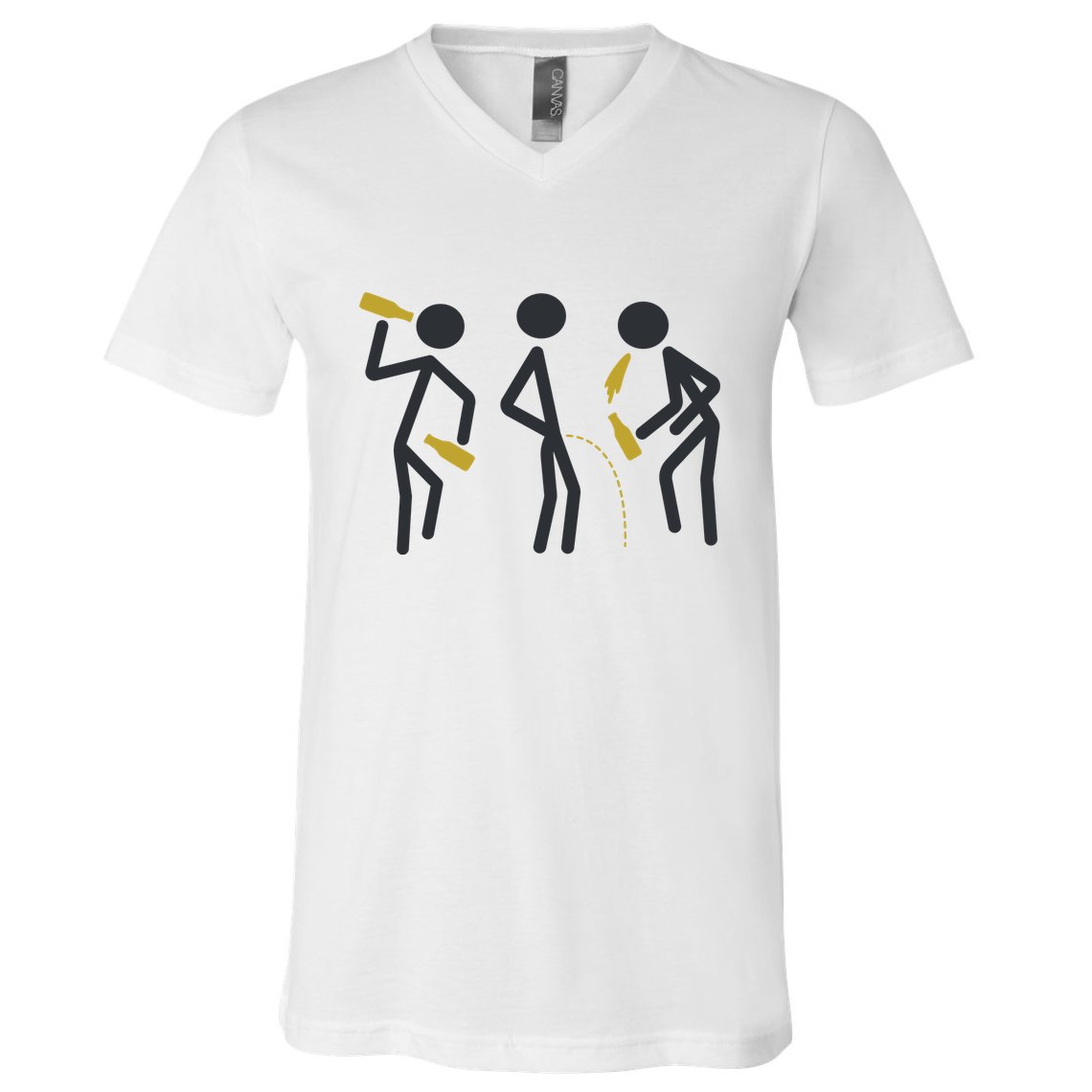 Drunk Stickfigers V-Neck T-Shirt