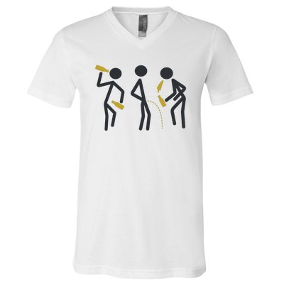 Drunk Stickfigers V-Neck T-Shirt