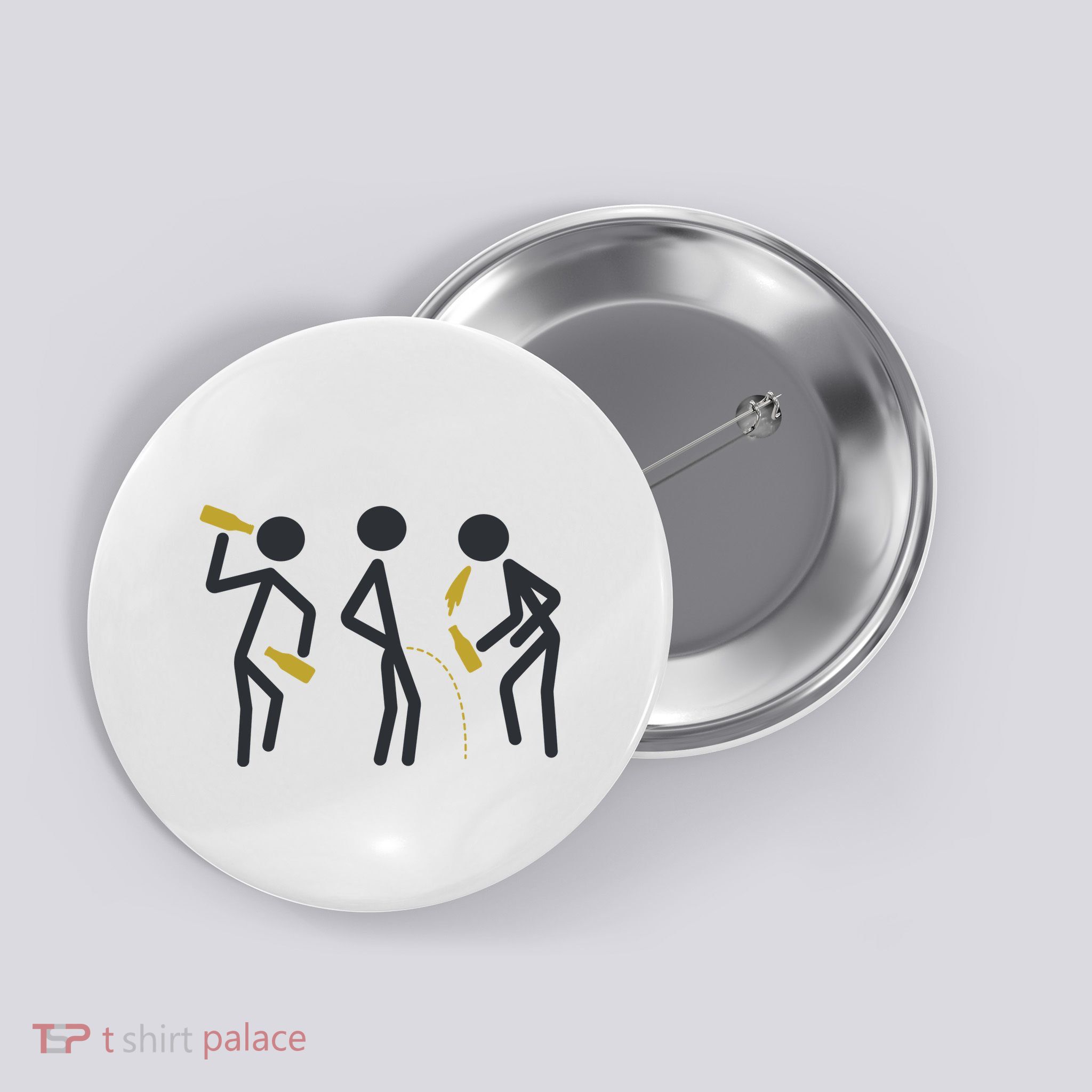 Drunk Stickfigers Button