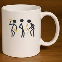Drunk Stickfigers 11oz C Handle Ceramic Mug
