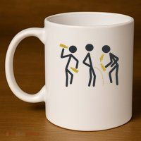 Drunk Stickfigers 11oz C Handle Ceramic Mug