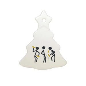 Drunk Stickfigers Ceramic Tree Ornament