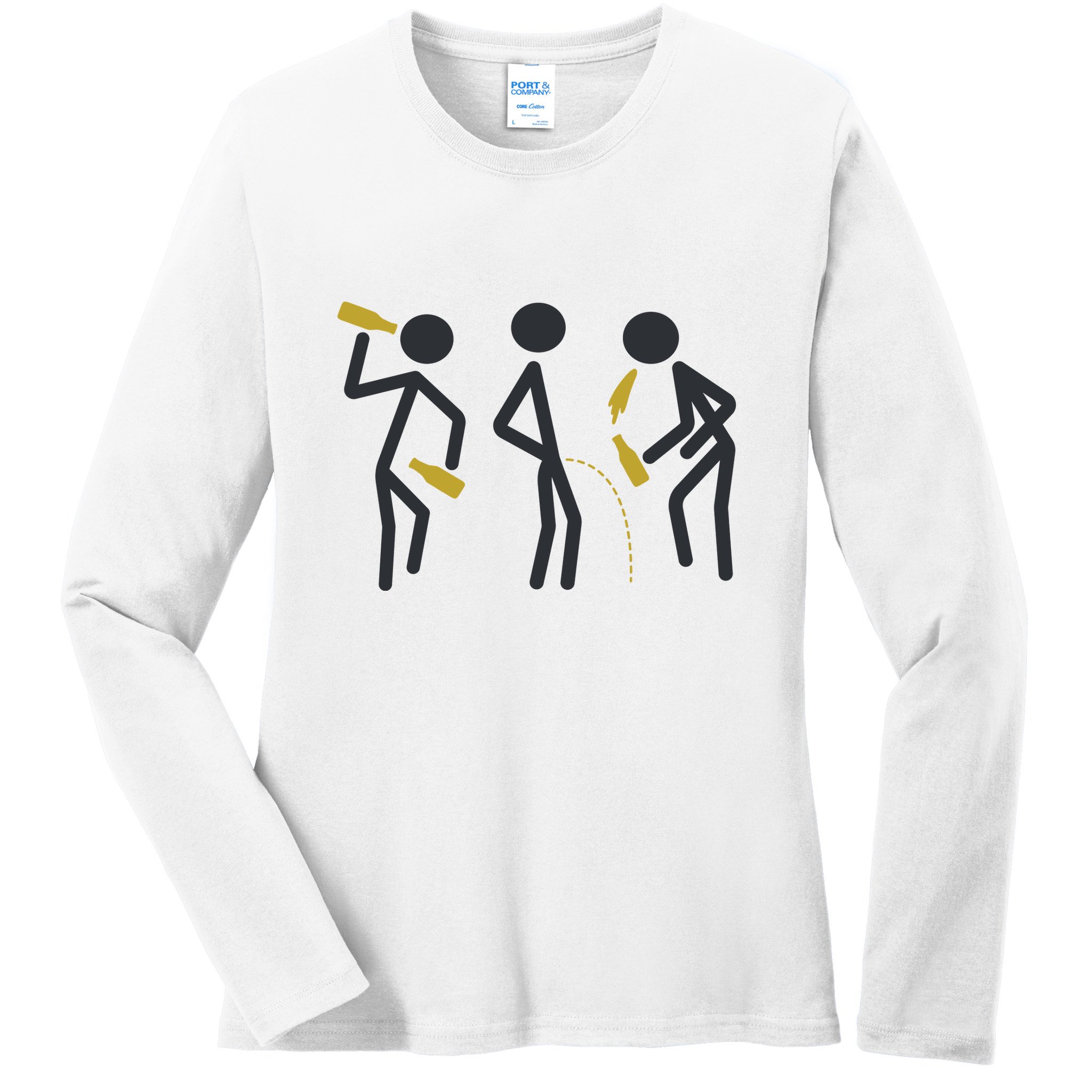 Drunk Stickfigers Ladies Long Sleeve Shirt