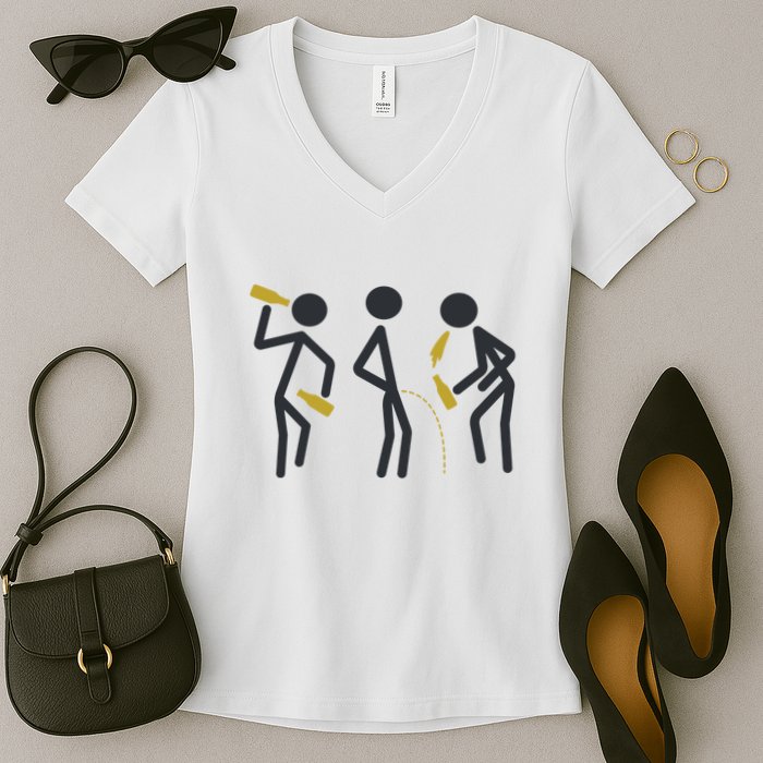 Drunk Stickfigers Women's V-Neck T-Shirt