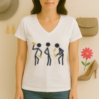 Drunk Stickfigers Women's V-Neck T-Shirt