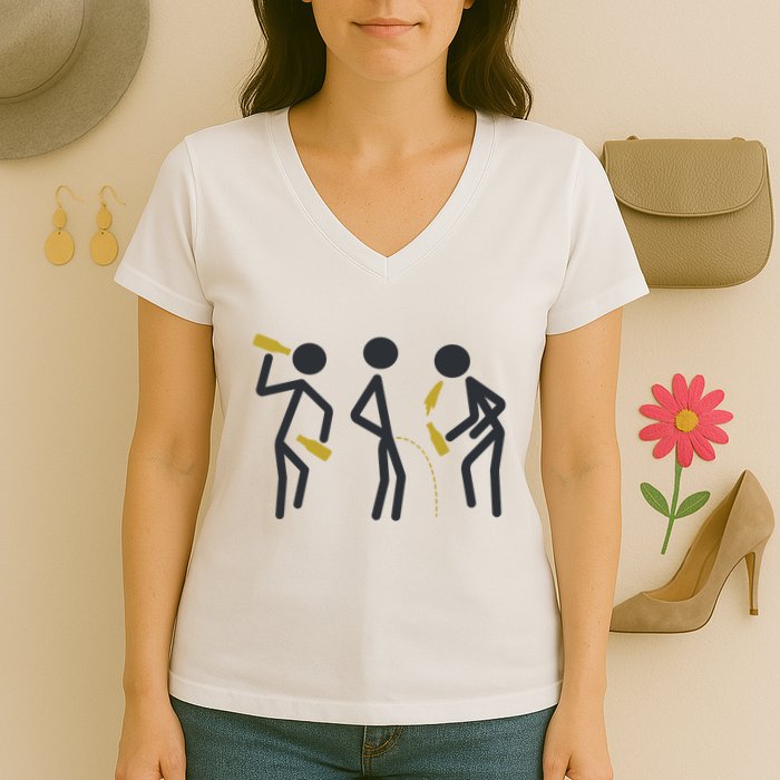 Drunk Stickfigers Women's V-Neck T-Shirt