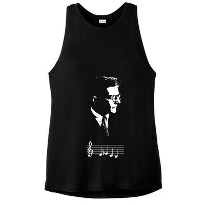 Dmitri Shostakovich Dsch Motif Musical Notes Ladies PosiCharge Tri-Blend Wicking Tank