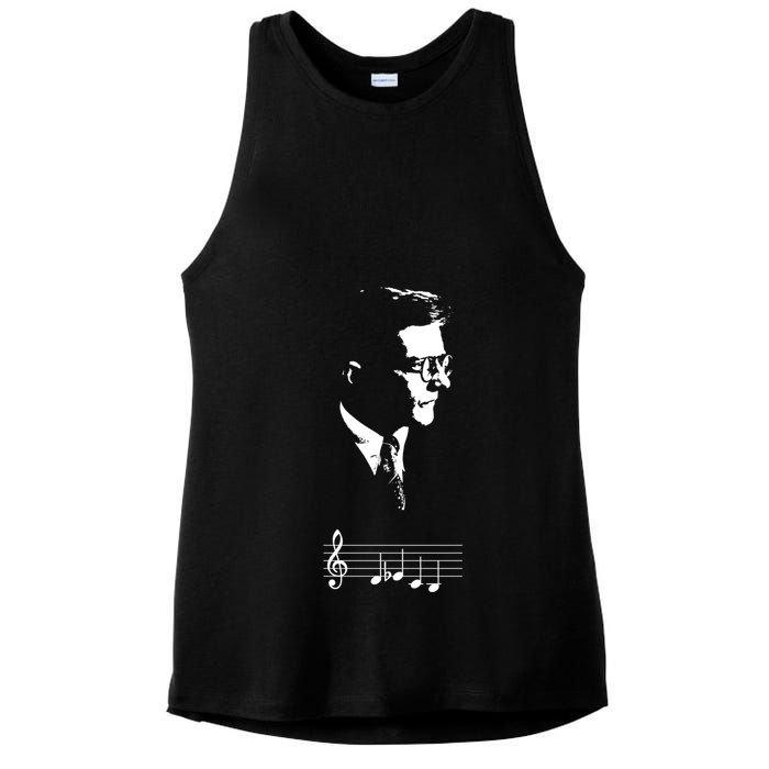 Dmitri Shostakovich Dsch Motif Musical Notes Ladies PosiCharge Tri-Blend Wicking Tank