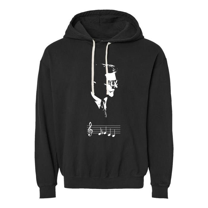Dmitri Shostakovich Dsch Motif Musical Notes Garment-Dyed Fleece Hoodie