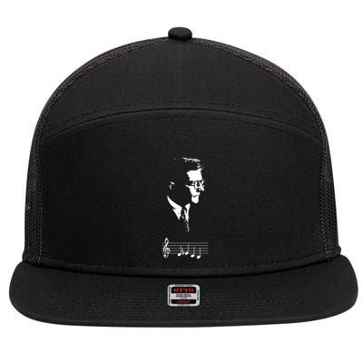 Dmitri Shostakovich Dsch Motif Musical Notes 7 Panel Mesh Trucker Snapback Hat