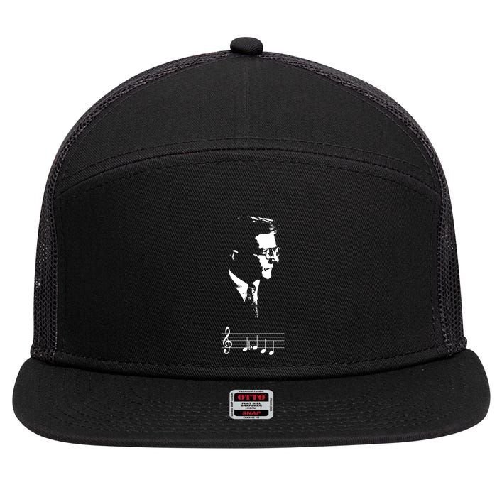 Dmitri Shostakovich Dsch Motif Musical Notes 7 Panel Mesh Trucker Snapback Hat