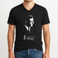 Dmitri Shostakovich Dsch Motif Musical Notes V-Neck T-Shirt