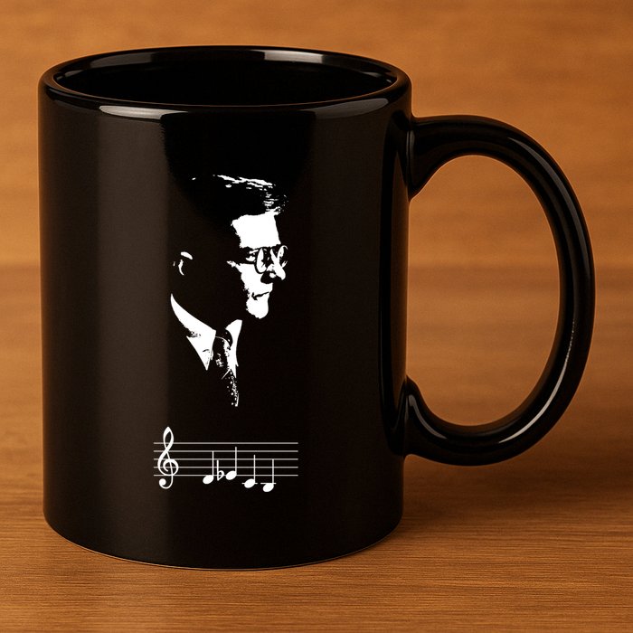 Dmitri Shostakovich Dsch Motif Musical Notes 11oz C Handle Ceramic Mug