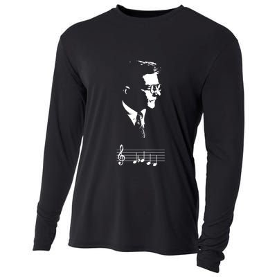 Dmitri Shostakovich Dsch Motif Musical Notes Cooling Performance Long Sleeve Crew