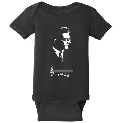 Dmitri Shostakovich Dsch Motif Musical Notes Baby Bodysuit