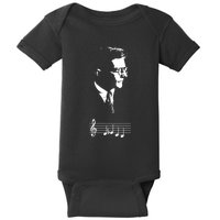 Dmitri Shostakovich Dsch Motif Musical Notes Baby Bodysuit