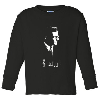 Dmitri Shostakovich Dsch Motif Musical Notes Toddler Long Sleeve Shirt