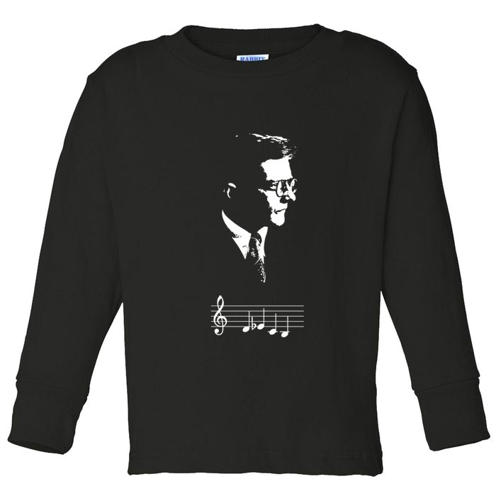 Dmitri Shostakovich Dsch Motif Musical Notes Toddler Long Sleeve Shirt