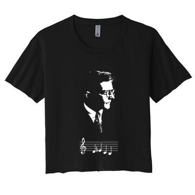 Dmitri Shostakovich Dsch Motif Musical Notes Crop Top