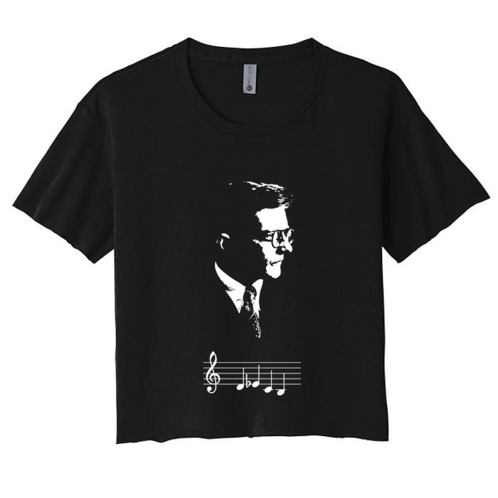 Dmitri Shostakovich Dsch Motif Musical Notes Crop Top