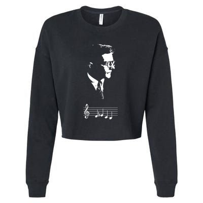 Dmitri Shostakovich Dsch Motif Musical Notes Cropped Pullover Crew