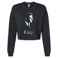 Dmitri Shostakovich Dsch Motif Musical Notes Cropped Pullover Crew