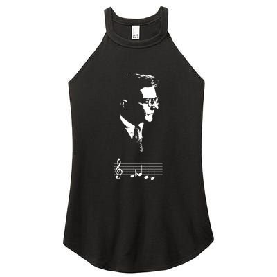 Dmitri Shostakovich Dsch Motif Musical Notes Women's Perfect Tri Rocker Tank