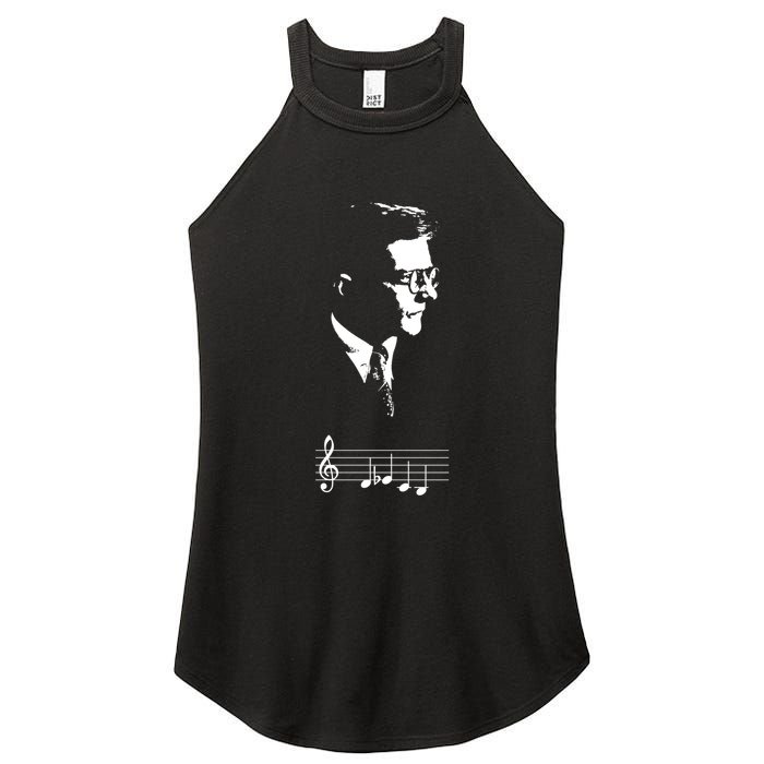 Dmitri Shostakovich Dsch Motif Musical Notes Women's Perfect Tri Rocker Tank
