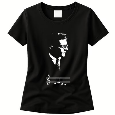Dmitri Shostakovich Dsch Motif Musical Notes Womens T-Shirt