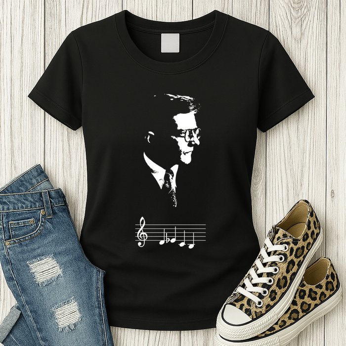 Dmitri Shostakovich Dsch Motif Musical Notes Womens T-Shirt