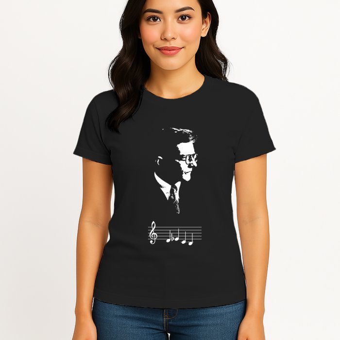 Dmitri Shostakovich Dsch Motif Musical Notes Womens T-Shirt