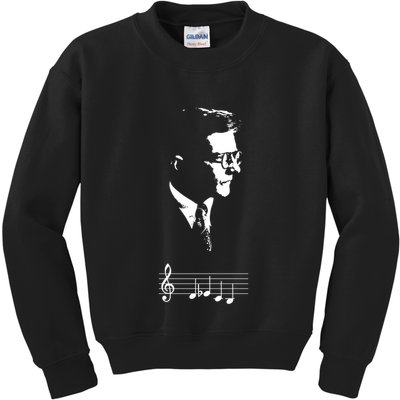 Dmitri Shostakovich Dsch Motif Musical Notes Kids Sweatshirt
