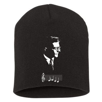 Dmitri Shostakovich Dsch Motif Musical Notes Short Acrylic Beanie