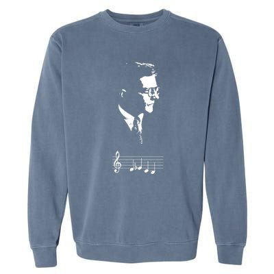 Dmitri Shostakovich Dsch Motif Musical Notes Garment-Dyed Sweatshirt