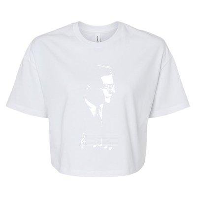 Dmitri Shostakovich Dsch Motif Musical Notes Bella+Canvas Jersey Crop Tee