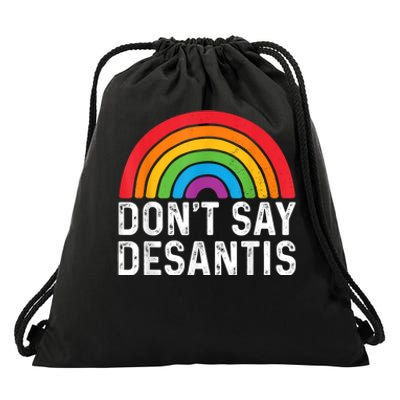 Dont Say DeSantis Rainbow Say Gay Drawstring Bag