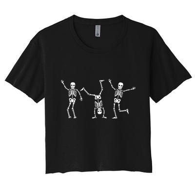 Dancing Skeleton Dance Challenge Halloween Scary Skeleton Crop Top