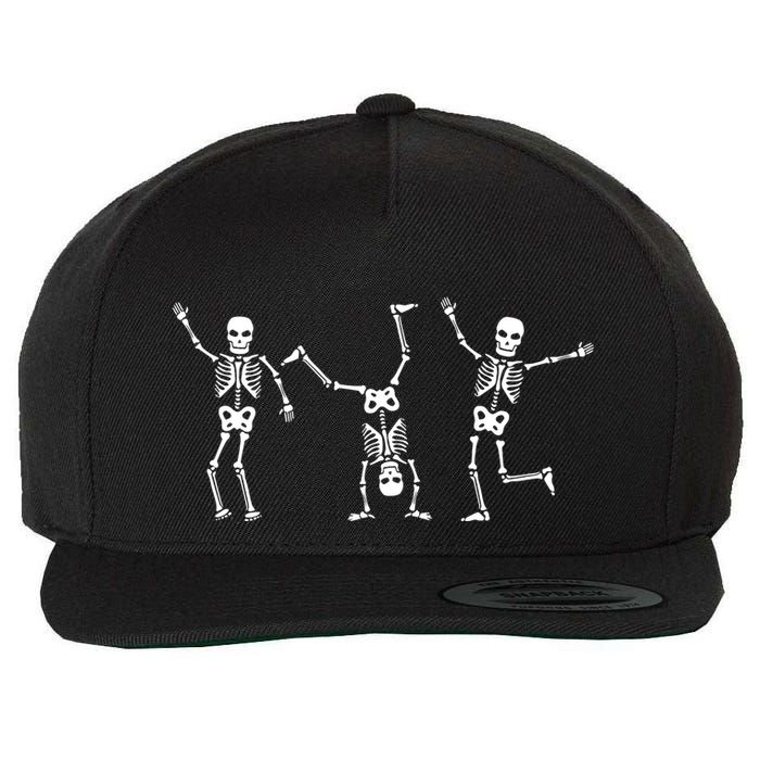 Dancing Skeleton Dance Challenge Halloween Scary Skeleton Wool Snapback Cap
