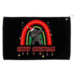 Dabbing Scottie Dog Lover Pet Santa Hat Rainbow Christmas Gift Grommeted Golf Towel