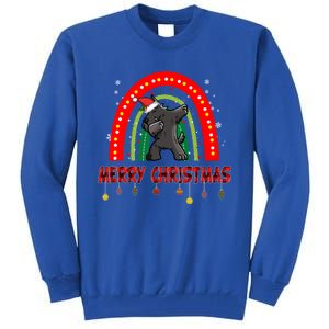 Dabbing Scottie Dog Lover Pet Santa Hat Rainbow Christmas Gift Tall Sweatshirt