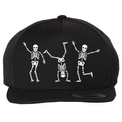 Dancing Skeleton Dance Challenge Halloween Scary Skeleton Meaningful Gift Wool Snapback Cap