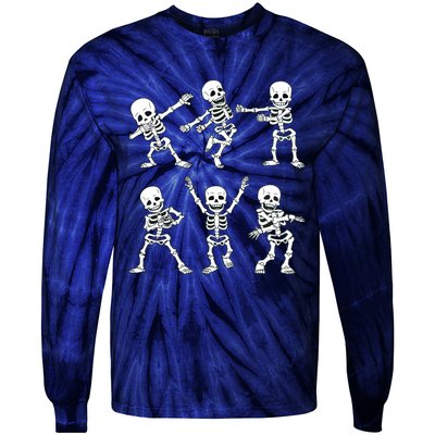 Dancing Skeletons Dance Challenge Girl Halloween Tie-Dye Long Sleeve Shirt