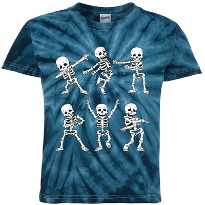 Dancing Skeletons Dance Challenge Girl Halloween Kids Tie-Dye T-Shirt