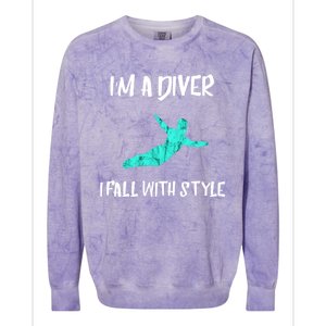 Diver Springboard Diving Platform Diving Aquatic Sport Great Gift Colorblast Crewneck Sweatshirt